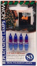NOMA N3 4 x Spare 3.5v 0.88w Purple / Blue Christmas Fairy Lights Bulbs 034PB