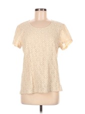 Market and Spruce Women Ivory Short Sleeve Top M