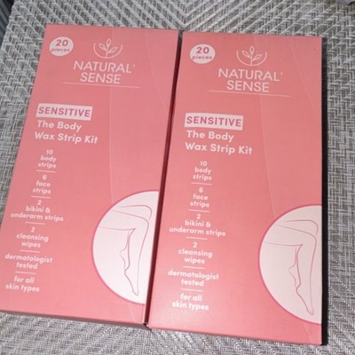 Natural Sense Sensitive Body Wax Strip Kit Free Bonus extra strips 