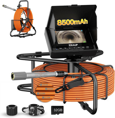 Sewer Camera, 100 Ft/30 M, 4.3'' Pipe Drain Inspection Camera with DVR Function a