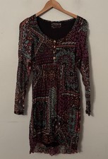 Joe Browns Blue & Red Patchwork Boho Floral Chiffon Long Sleeve Cute Dress. 10
