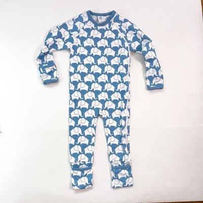 Sanetta Kids Organic Elephant Print Sleeper Pajamas, Size 18-24 Months
