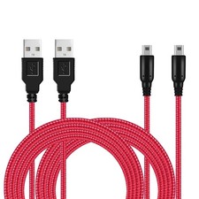 2 Pack 5ft 3DS/ 2DS USB Charger Cable, Nylon Braided Power Charging Cord Cabl