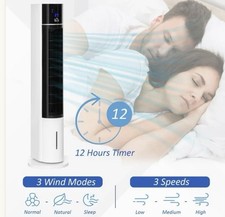 Image of HOMCOM Bladeless Air Cooler, Evaporative Oscillating Tower Fan Humidifier Unit