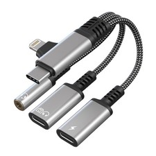 USBC Splitter 1 in 2 Out for USB C Headphone Charging and Data - Dual Small
