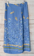 Sag Harbor Petite Womens Blue Yellow Floral Print A Line Skirt Size 14P