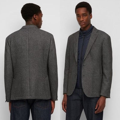 Marc O Polo Tailored Jacket Zip Off Quilted Inlay Men's 44R Casual Blazer Gray