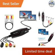 VHS to Digital Converter USB Video Capture Card 1080p for VCR Hi8 Mini DV