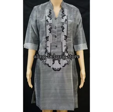 Filipiniana Ladies Barong High Quality (Gray) BUY 3 GET 1 FREE