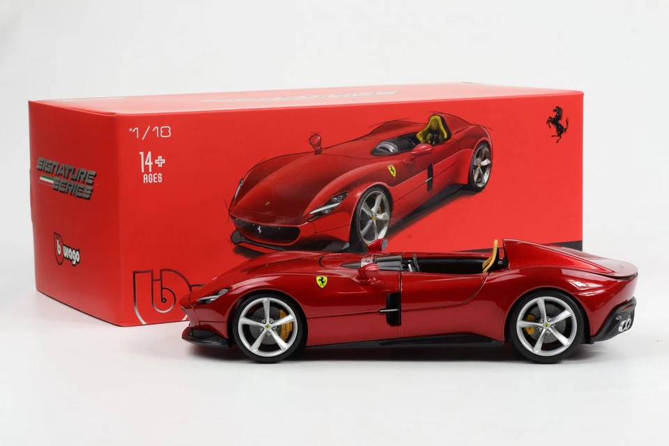 1:18 Bburago Signature Ferrari Monza SP1 2019 Rojo Metálico 18-16909RM - Imagen 4 de 4