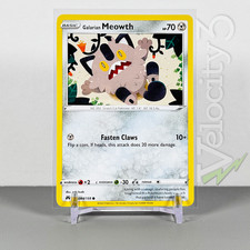 galarian meowth pokemon card 127/202 Galarian Meowth Common Reverse Holo Card Pokemon Sword &am main image 0