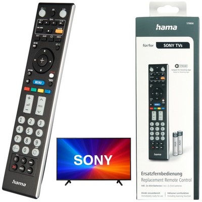 Hama Ersatz Fernbedienung für Sony Smart TV Fernseher Taste für Steaming App
