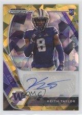 2021 Panini Prizm Draft Picks Gold Ice Keith Taylor #DPA-KET Auto p6a