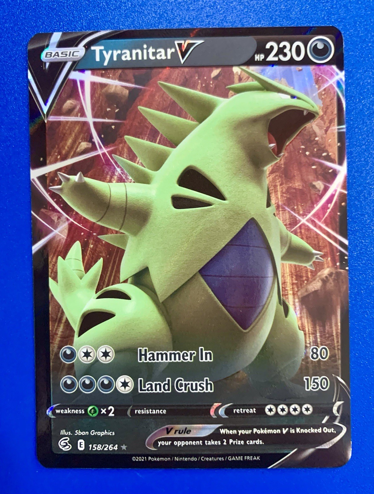 Tyranitar V Ultra Rare SWSH08: Fusion Strike 158/264 NM
