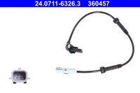 Hinterachse Links ATE 24.0711-6326.3 Sensor, Raddrehzahl FüR Dacia,Renault