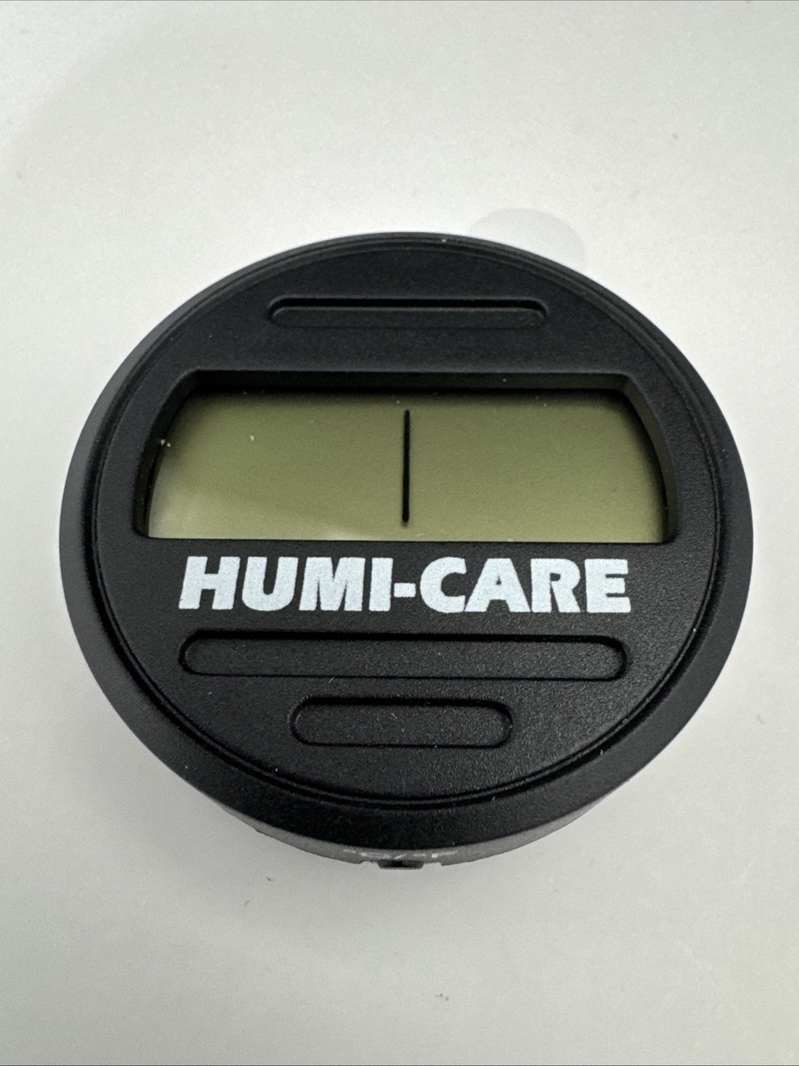 Humi-Care Round Digital Hygrometer for Cigar Humidors - Black
