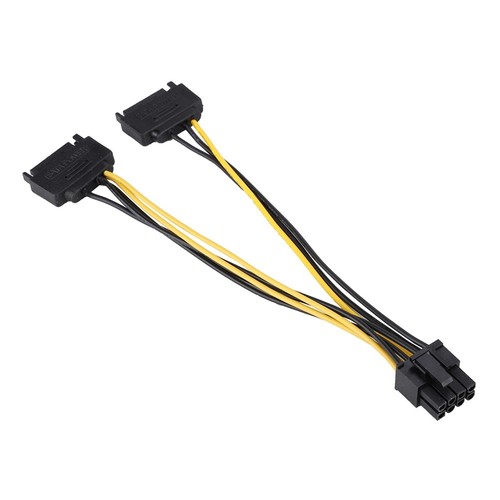 Dual 15Pin Male To 8Pin Female Pci-E Power Adapter Cable 20Cm HLF - Afbeelding 7 van 7
