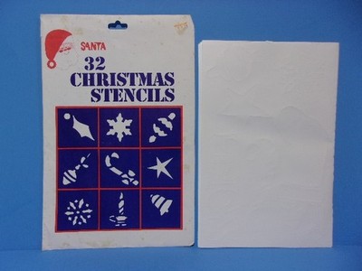 Vintage Santa Christmas Stencils 32 Window Mirror Crafts for Spray Snow Unused