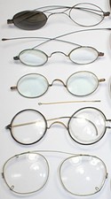 Antique Wire Rim Spectacles Eyeglasses Lot STOCO, S.P.A., Unmarked w/7 Vtg Cases