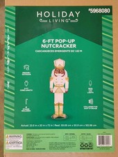 Holiday Living   6ft Pop-Up LED Christmas Nutcracker   Lowes 5968080   New 