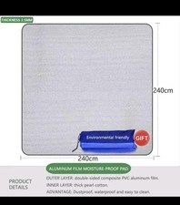 1 Tappetino 240x240cm Tessuto Impermeabile Campeggio Picnic Mare Rc(Spediz.Ester