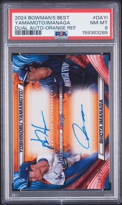 2024 BOWMAN'S BEST DUAL AUTOS #DAYI SHOTA IMANAGA/YOSHINOBU YAMAMOTO 18/25 PSA 8