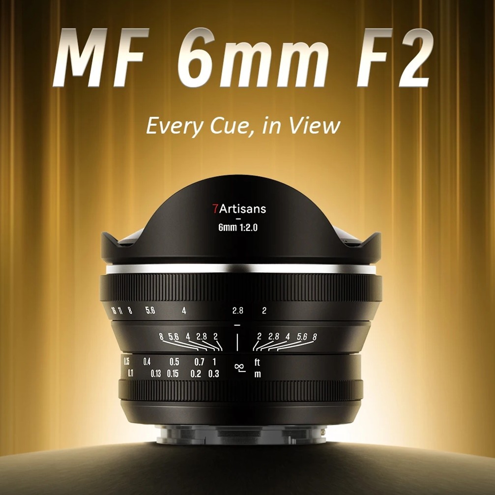 7artisans 6mm F2.0 APS-C Ultra Wide Angle Fisheye Lens Canon Nikon Fuji M43 Sony