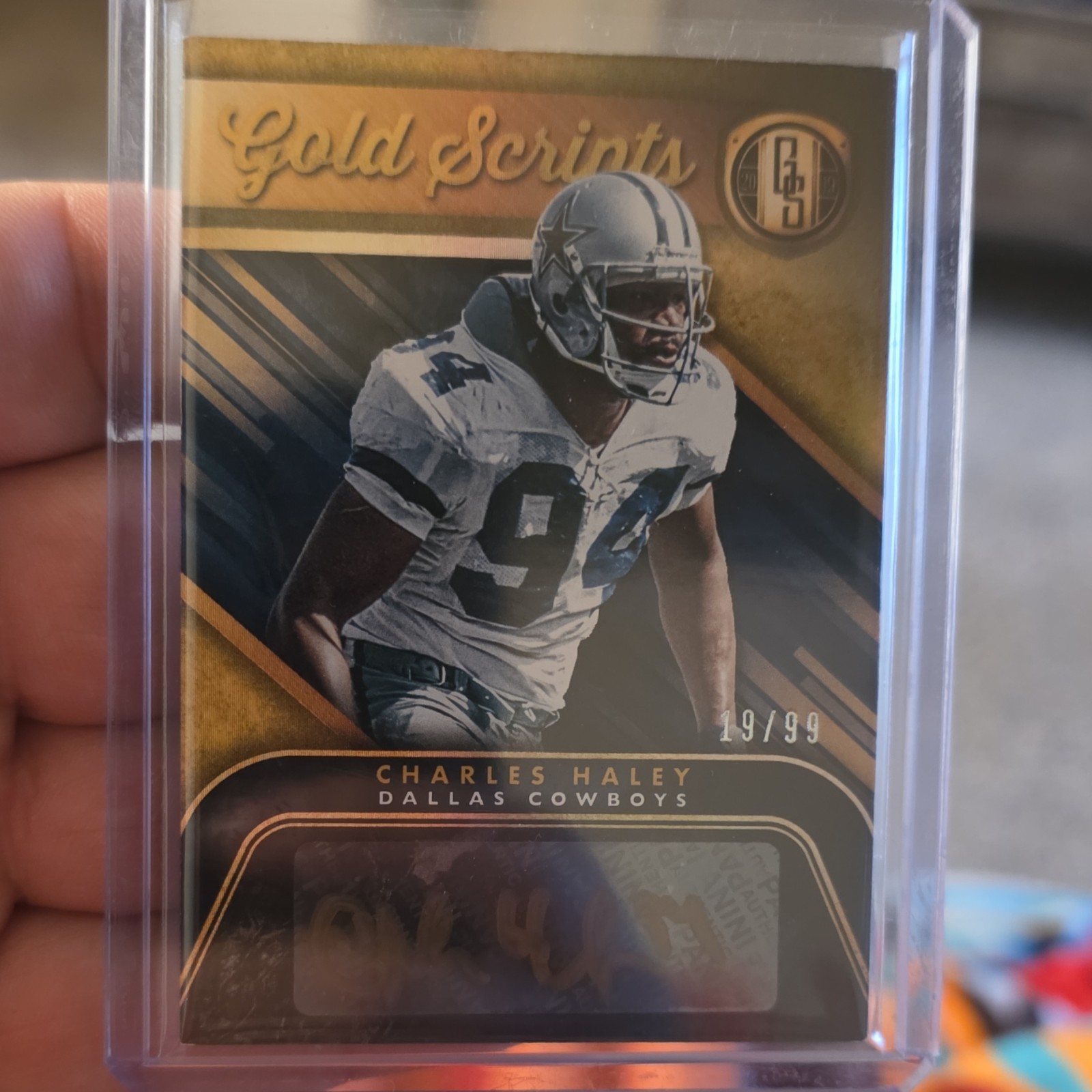 2019 Panini Gold Standard Charles Haley Cowboys Auto Gold Scripts #GS-CH /99