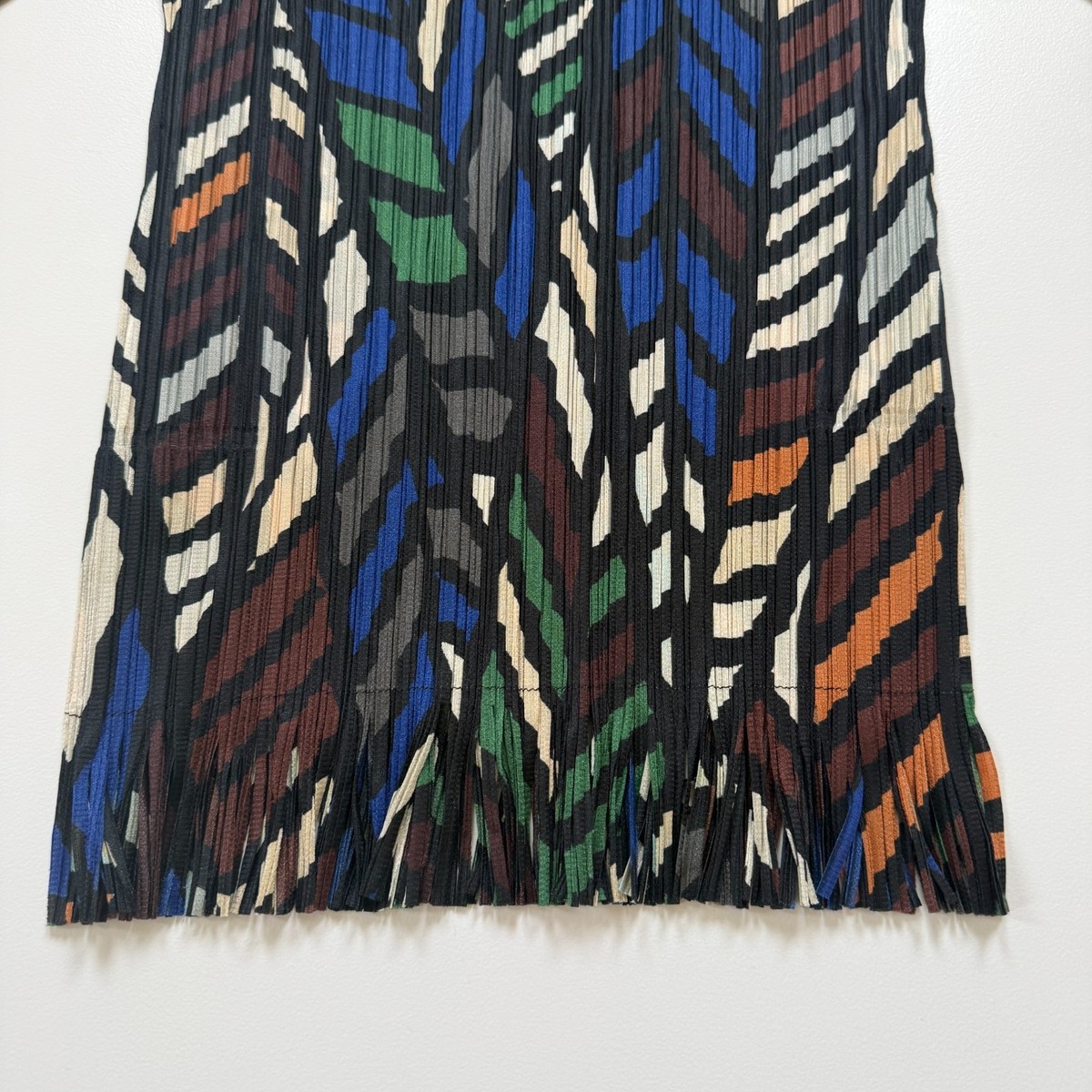 PLEATS PLEASE PP23-JK656 Fringe Hem Top Multi-Color Polyester Size