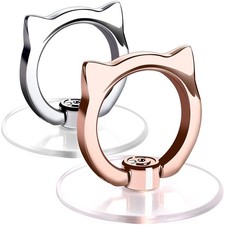 Cat Phone Ring Holder - Clear Cell Phone Ring Holder Transparent Stand Finger...