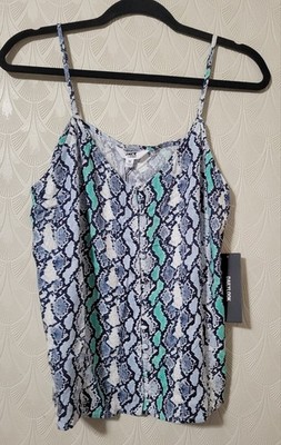 Jack by BB Dakota Snake A Peek Python Print Deep Ocean Cami Top size Medium NWT