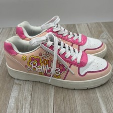 Barbie Pink Floral Low Top Sneakers Womens Size 8 WMBA24BB002 Retro Mattel Shoes
