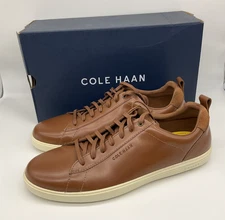 COLE HAAN Grand Plus Crosscourt Brown Tan Leather Sneaker C36924 Mens Sizes NEW!