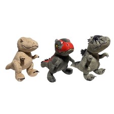 Jurassic World Dominion Plush Lot of 3: T-Rex, Giganotosaurus, and Atrociraptor