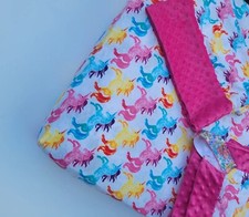 3 Set Lovely Unicorn Print and Pink Minky Bed Set For Toddler,cotton flannel