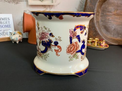 Masons Blue Mandalay Planter Footed Plant Pot - 7." or 18cm - Picture 3 of 13