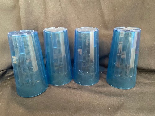 PLASTIC WATER TUMBLER SET OF 4 BLUE 16oz BY USA ARROW