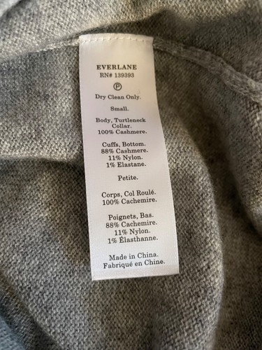 EVERLANE Size S The 100% Cashmere Turtleneck Midi Sweater Dress GRAY - Picture 13 of 13