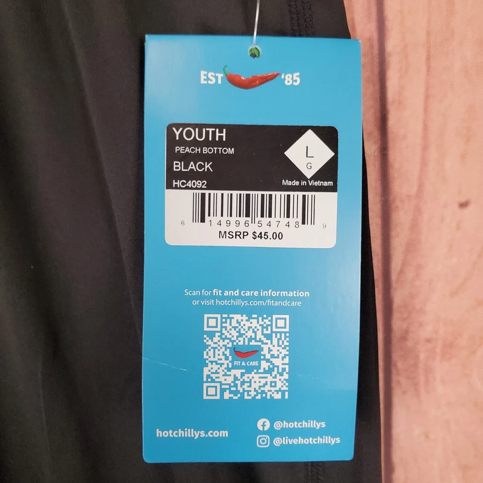 Hot Chillys Youth Kids Leggings Sz L Peachskin Running Stretch Tight Tights NWT - Image 4 of 4