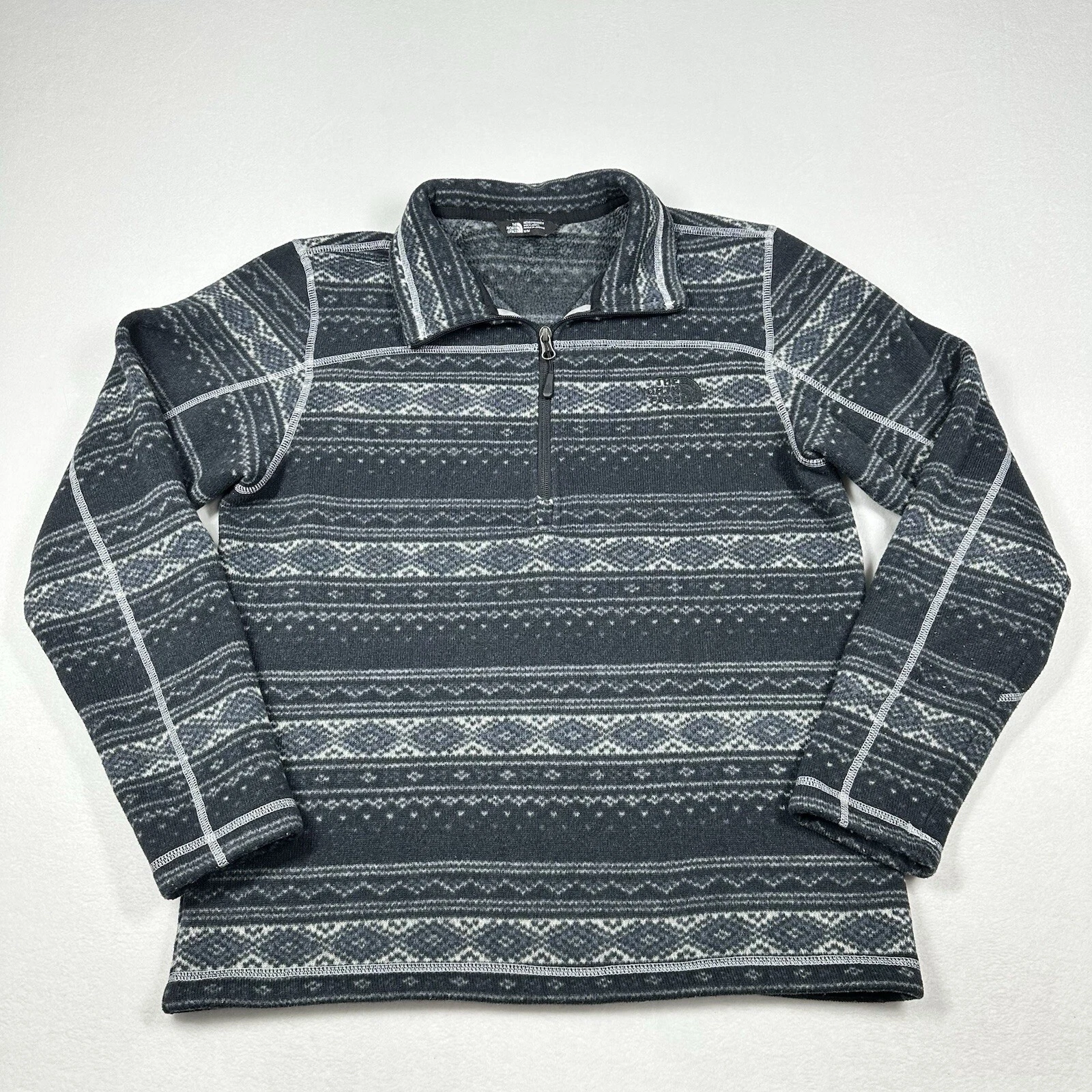 The North Face Jacket Medium Aztec Outdoors Hiking Fleece Sweater Mens