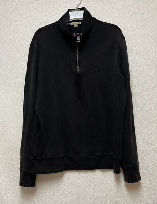 Burberry Brit Pullover Admiral Sweater Men 1/4 Zip 100% Cotton Sz
