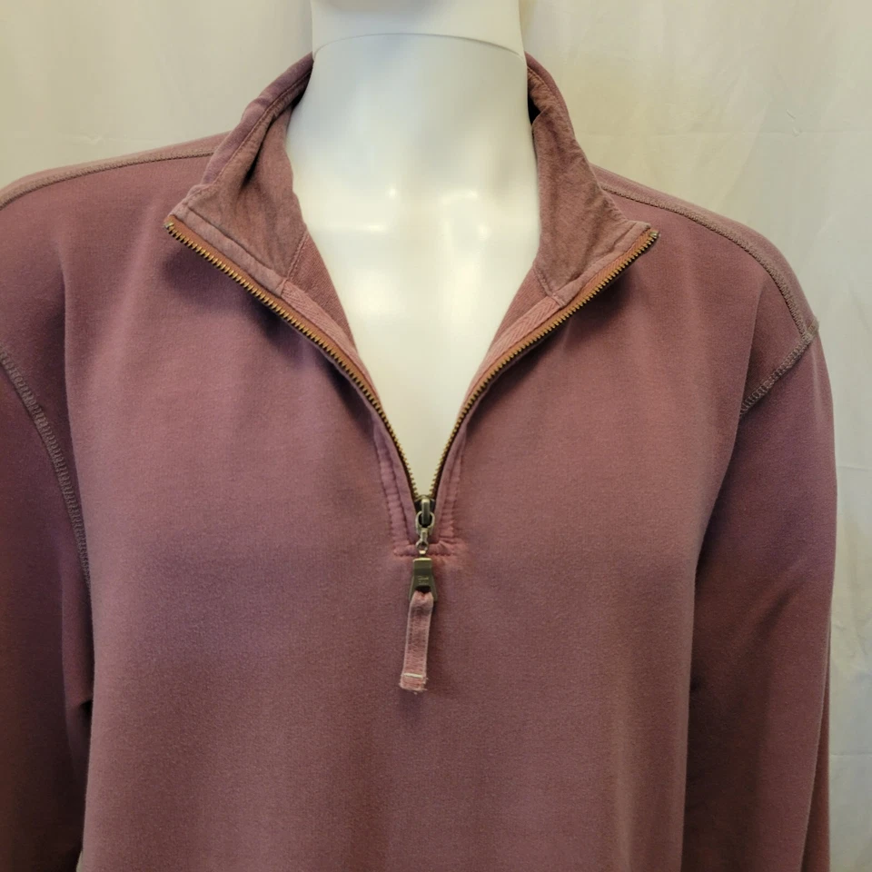 True Grit sweater mens XL plum 1/4 zip pullover 67% tencel lightweight burgundy - Image 2 of 4