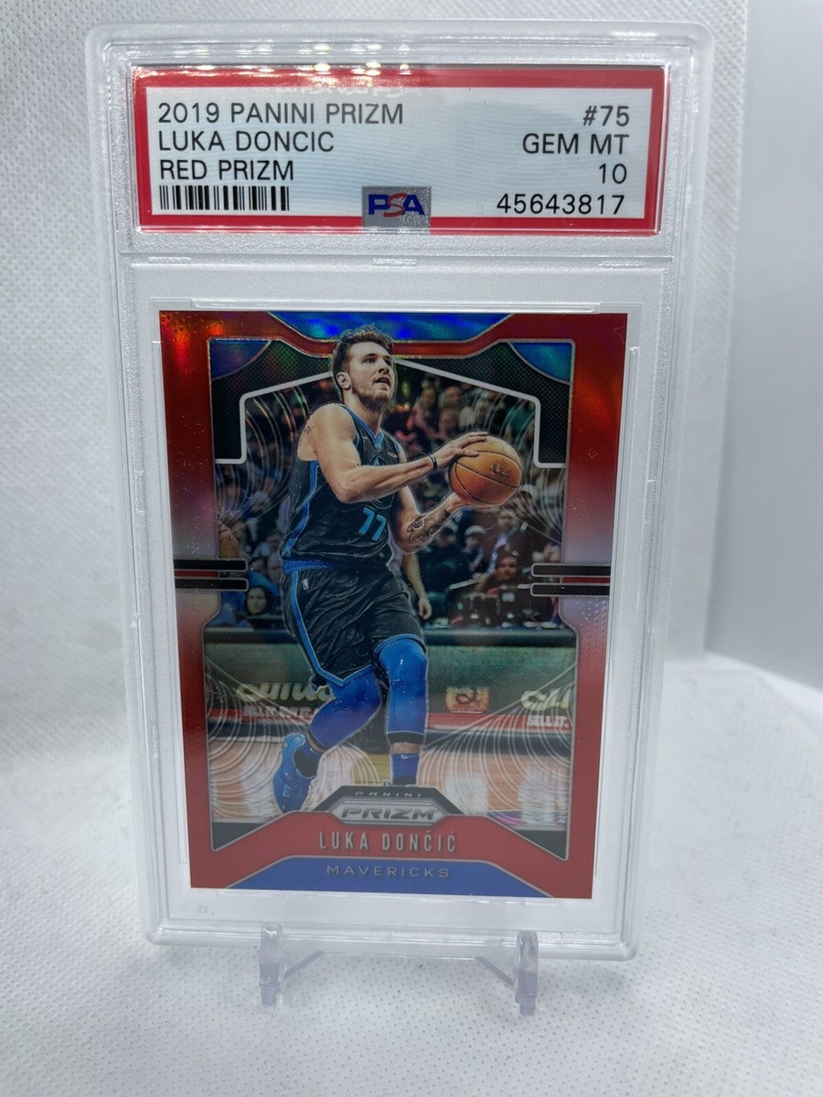 2019 Panini Red Prizm #75 Luka Doncic Mavericks 244/299 PSA 10 GEM