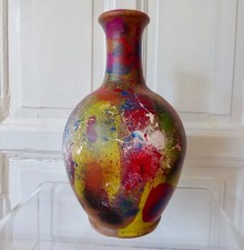 Einzigartige große skulpturale Ton Keramik Vase Art Work Vintage