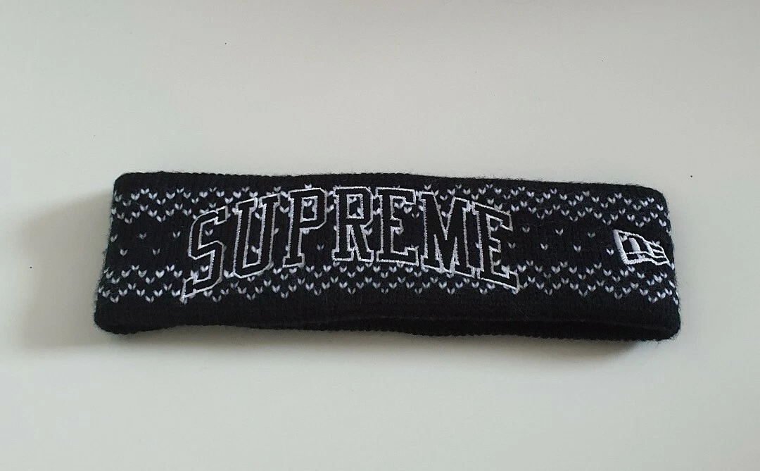 FW17 Supreme NEW ERA Arc Logo Schwarz Stirnband Zubehör