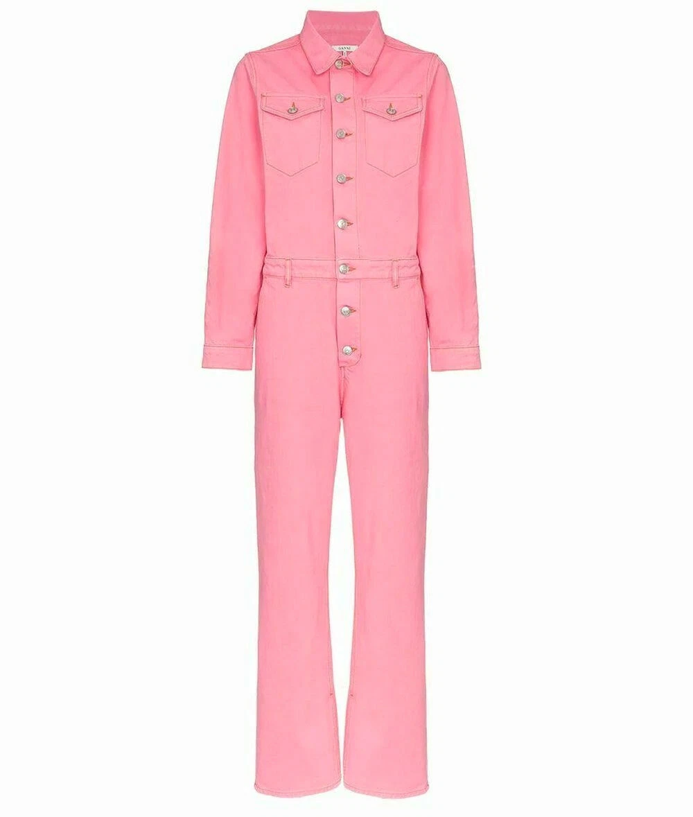 GANNI Pink Cotton Denim Boilersuit Jumpsuit 40 8 eBay