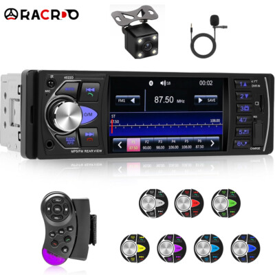Autoradio 4.1 Zoll 1 Din Mit Bluetooth Wasserdicht AUX USB FM MP5 Player+ Kamera