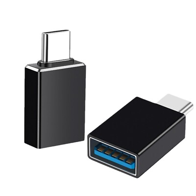 2Pack USB-C Male to USB A Female Data Adapter Converter OTG Type C Android Phone