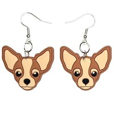 Orecchini Chihuahua fatti a mano anallergici argentati placcati ami da pesca