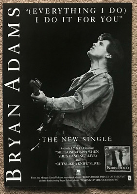 BRYAN ADAMS - EVERYTHING I DO I DO IT FOR YOU 1991 Full page UK magazine ad